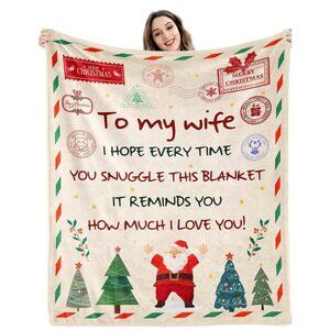 "To My Wife" Christmas Fleece Blanket - Brand New! Great Gift!